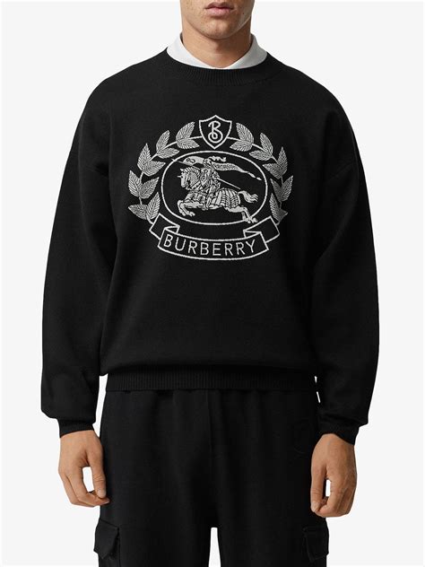 burberry knitted crest jumper